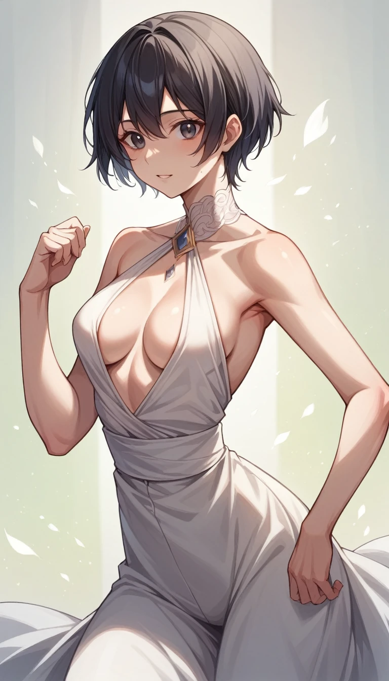 (High resolution:1.4)、(High resolution:1.4)、Beautiful girl alone、Black Hair、short hair、「Idol Master」character「Makoto Kikuchi」、Facing the camera、Beautiful Skin, Cinematic colors、Incredibly realistic textures、Photorealistic and colorful、stylish、Small beautiful breasts、Attractive large waist、Underarm、[[[Good move]]]、Highly detailed face and eyes、Jumping in the summer park、