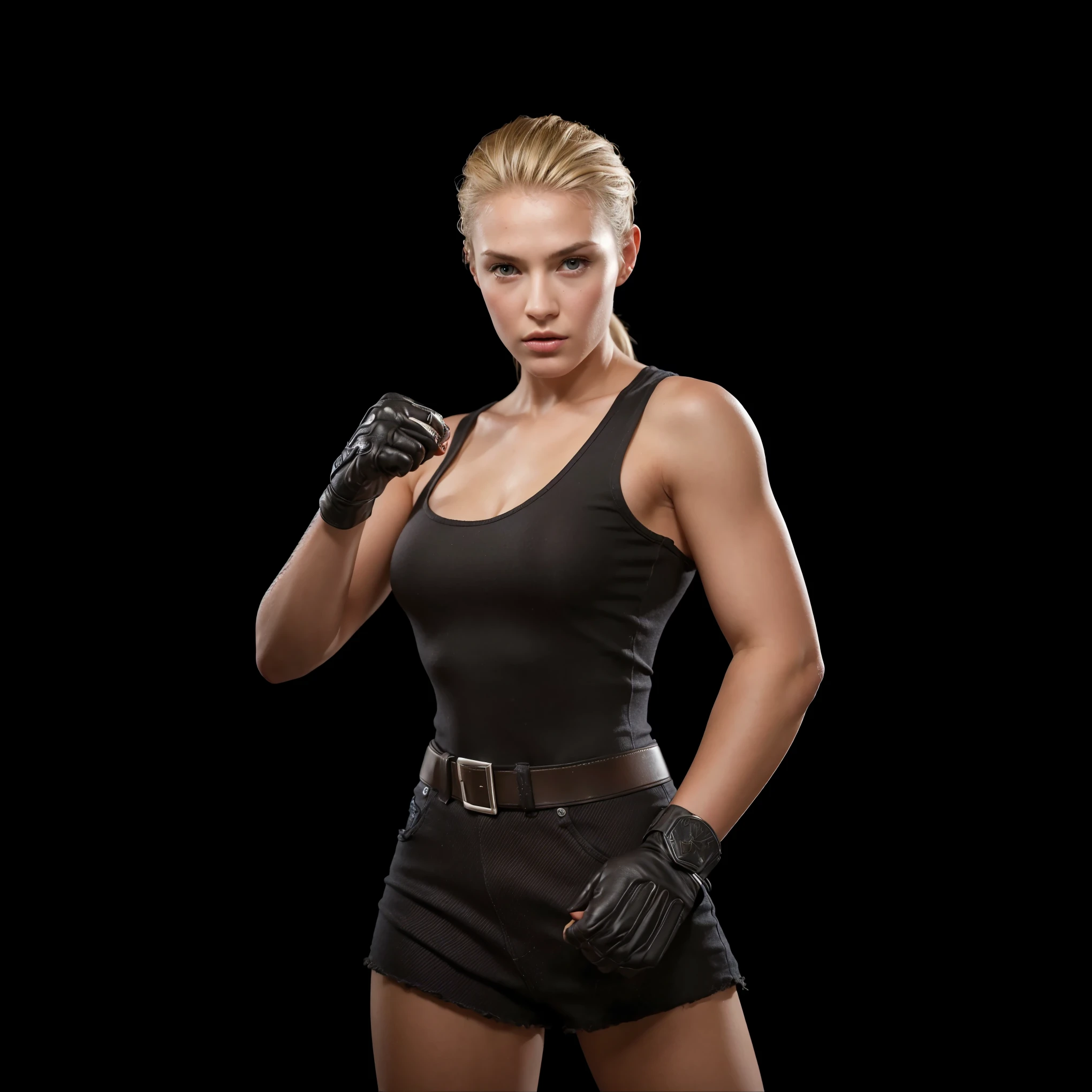 (masterpiece),(best quality:1.0),(ultra highres:1.0),closeup,1 girl,detailed beautiful,face focus, tomboy, skinny, sexy girl,blonde hair, norway face, sonya blade, short jean, wallpaper 8, beautiful woman, makeup, full body
