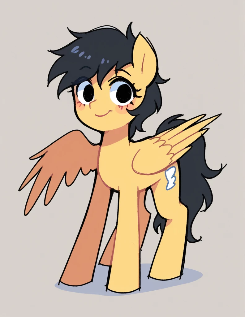 zPDXL, score_9, score_8_up, score_7_up, source_anime, BREAK
sketch, flat color, 1girl, solo, black eyes, original character, pegasus \(mlp\)