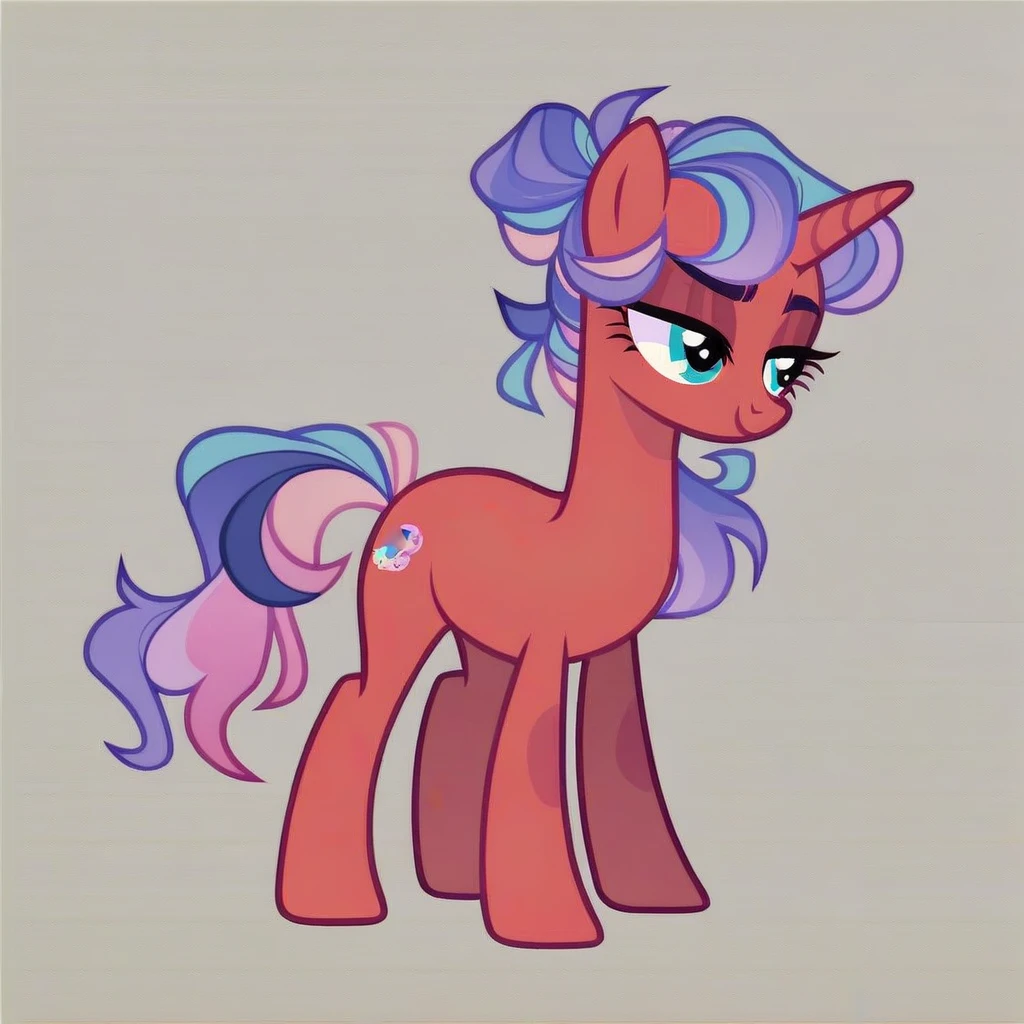 score_9, score_8_up, score_7_up, score_6_up, score_5_up, score_4_up, show accurate, full body, simple background, feral pony, female pony, adorable appearance, original character, unicorn