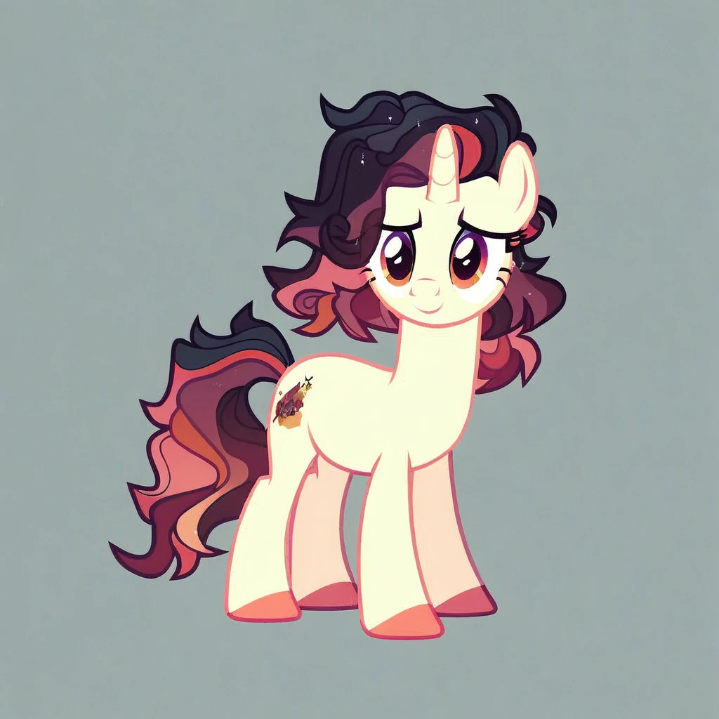 score_9, score_8_up, score_7_up, score_6_up, score_5_up, score_4_up, show accurate, full body, simple background, feral pony, female pony, adorable appearance, original character, unicorn