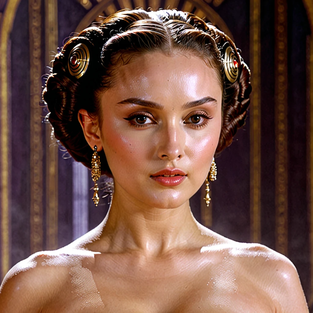 topless Padmé Amidala, facial cumshot