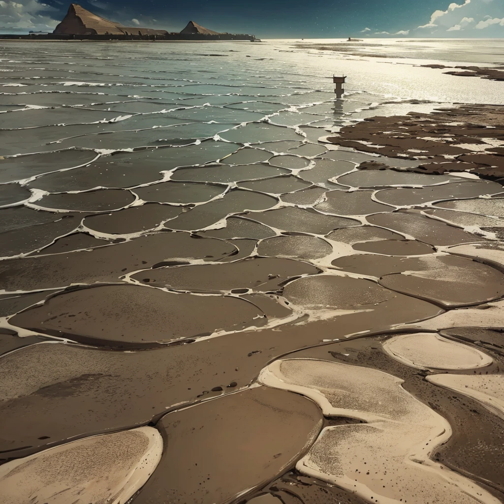 Best illustrations、Best Quality、(No humans、Background only)、((((Sea of mud、Brown Sea))))、From below