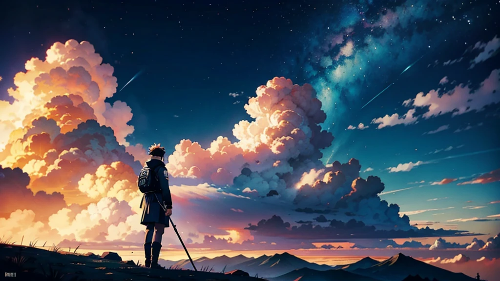 NARUTO STANDING IN THE MOUNTAIN AND SEE THE SKY