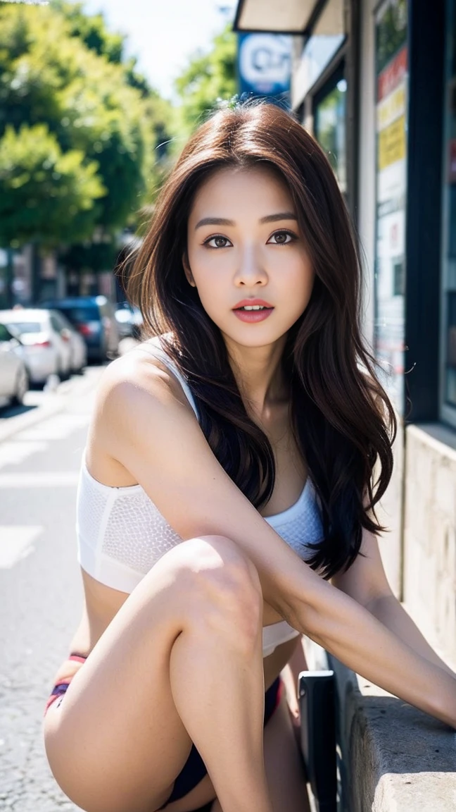 dark brown hair、Light brown eyes、Japanese actress、I am about 40 years old...、(My NTR More about my category:1.2)、(top-qual私ty:1.4)、 (Ultra-high resolution:1.2)、Ultra-high resolution、(Private Detective Data)、(Detailed facial features)、Hmph、8K resolut私on、D cup breasts、Long Hair、Obscene pose、Beautiful legs、Please open your mouth a little、Please lift your chin up a little、Light of the sun、A fashionable street in Paris、In front of the cafe、2Book legs、2Book Hand、Beautiful legs、Expressions of weakness、Posing with a sense of vulnerability、Shooting from an angle、During the shooting of a magazine、camera、cameraマン、Standing pose、Fashion magazine photos、Ballet Core Street fashion、