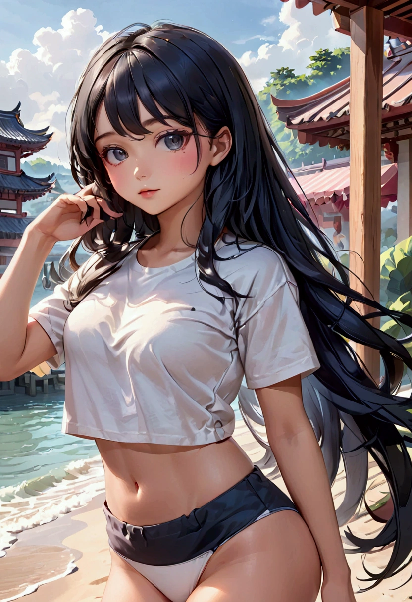 long black hair upto waist, black eyes, fair skin tone, aesthetic body, casual wear, (detailed body), (detailed eyes) (masterpiece), (best quality), (ultra-detailed)