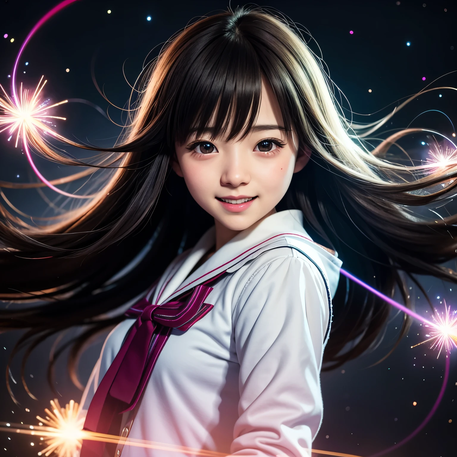 (ExtremelyDetailed ((Personification as a LittleGirl of (" Mariko Kaga ")))) DelicateClothing Textures. High-level UltraDetailed Wallpaper, (8K TopQuality Masterpiece of CommercialPhoto), PerfectLighting, Absurd MysticSight Tyndall Effect Scattering (StudioGray background with (Overflowing oodles RainbowColor (Starry Particles BokeH))), (Assfocus RoundlyButts) (Exposed SFW) BREAK (Acutance:0.88) (NOGIZAKA FaceVariations) Extremely Detailed KAWAII face, Childish PerfectAnatomy, CaptivatingGaze ReflectiveEyes with (SparklingHighlights:1.28), DoubleEyelids with (Delicate VoluminousLong Eyelashes:0.88), GlossyRED Lips with BeautifulDetails, PUNIPUNI RosyCheeks, Radiant PearlSkin with clear transparency, Glowing DowneyHair, { (Dynamic Joyful expressions LifeLike Rendering:1.4) | (:d) } . (large eyes:-1) . (Lens Flare:-0.5)