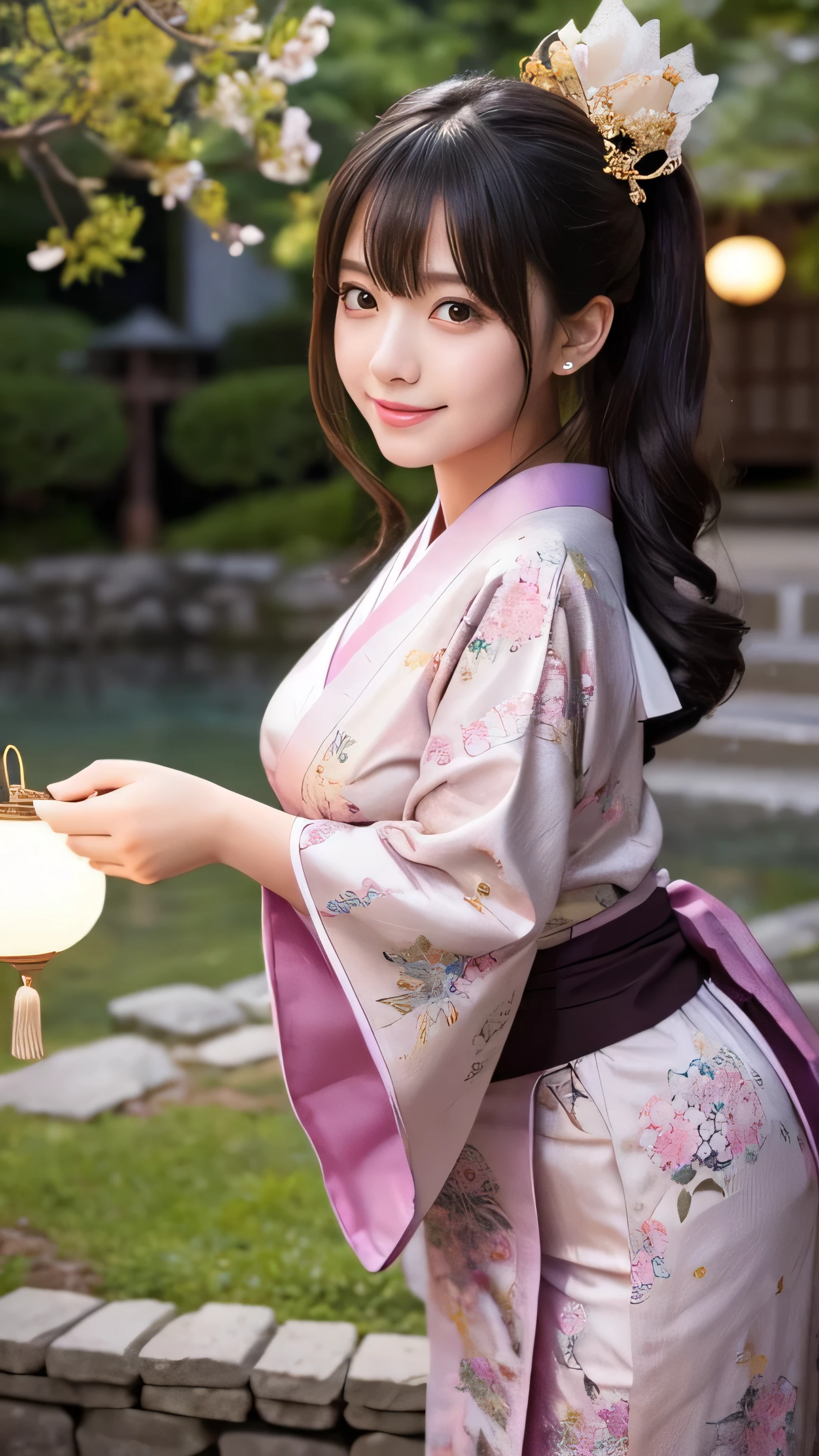 Perfectly Anatomically Correct:1.4, 5 Beautiful finger:1.4, 
1 Japanese Girl, Kawaii, Very Short Hair Bun:1.2, Wide-Set Eyes, Very White Skinned, Blush, Bashfully, 16-Year-Old, Open Mouse Slightly, 
Cute Eyes, Tareme, Brown Hair, Light Smile, 
(Japanese Sparklers Within Own Reached Arm:1.4), 
(Point Fireworks at Viewer:1.0), 
Pale Colored Yukata or Kimono or Japanese Clothes:1.6, 
Looking at Viewer:1.2, 
Dynamic Angle, Full Body, 
SFW:1.0, Non-Nipple:1.0, 
 BREAK 
Light Purple Dusk, Riverside Wooden Deck, Embankment, 
 BREAK 
8K, RAW Photo, Best Quality, Masterpiece, Realistic, PhotoRealistic, Extremely Detailed 8K Wallpaper, Beautifully Detailed Eyes, Finely Detailed Face, 
 BREAK 
High-Key Lighting, Professional Lighting, Bokeh:1.0
