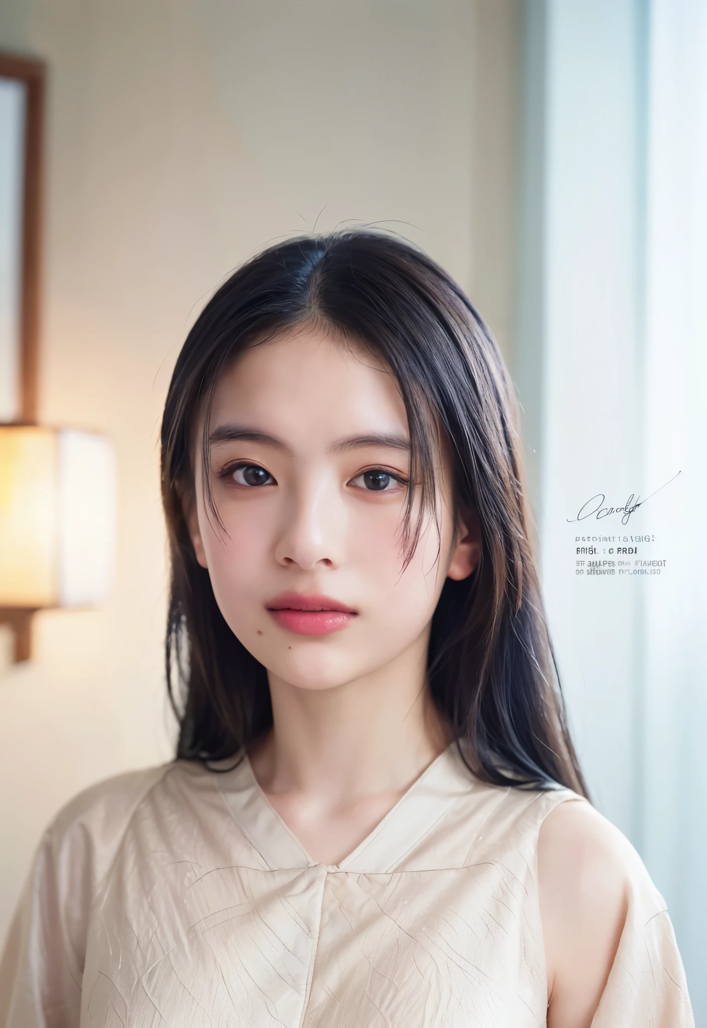 ((Extremely precise and accurate anatomy:1.0)), (photo Realistic:1.4), (hyper Realistic:1.4), (最高品質のRealisticな肌の質感:1.4), (Improvement of quality:1.4), (Enhances the beauty of skin texture:1.1), Clean and glowing skin, mesh, thin:1.2, (Realistic:1.3), Realisticなライティング, (Smoother lighting:1.05), (Improving the quality of cinema lighting:0.9), Backlight, A gentle light on your face, Ray Tracing, (Bright light:1.2), 32K, One Japanese woman, fine grain, Detailed face, (Film Grain:1.1),(Accentuates body lines:1.1), High resolution, Natural look, Kind eyes, Improves hair quality, Delicate light and shadow, Transparent muscles, Graceful pose, Beautiful Eyes, Sharp details, Soft light reflection, Beautiful contours, Delicate skin tone, Fine hair texture,Cute Japanese Women Photos, Little Woman, 20-year-old, Beautiful and perfect face, brown, Beautiful Face, (photo Realistic:1.4), (hyper Realistic:1.4), (Realistic:1.3),
(Smoother lighting:1.05), (Improving the quality of cinema lighting:0.9), 32K, 1 girl,20-year-oldの女の子, Realistic lighting, Backlight, The light shines on your face, Ray Tracing, (Bright light:1.2), (Improvement of quality:1.4),
(Highest quality Realistic textured skin:1.4), fine grain, Detailed face,(tired, Sleepy and happy), (smile:1.0), (Accentuates body lines:1.1), (Enhances the beauty of skin texture:1.1)
