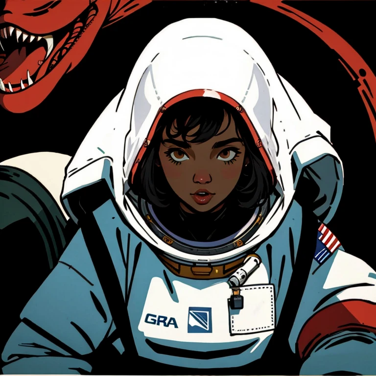 Astronaut woman, oral rape by xenomorph