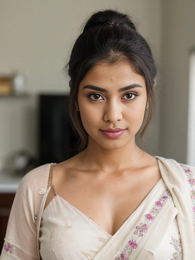 (lifelike, high - resolution:9000000000000.99500000000) full body, one indian woman, beautiful, gorgeous face, bright and realistic skin , beautiful eyes, glossy lips, ponytail, beautiful body , wearing a blouse and salwar big belly exposed, she's looking wonderful, eye-catchy, doing some household work, the surrounding completely highlighting her beauty and herself, she looks busy, sweating as she works, 8k ultra-realistic detailed portrait and skin, DSLR sharp image, professional photography, 8k, hd, Canon full frame, Miki Asai Macro photography, close-up, hyper detailed, every detail clearly visible down to the 900,000,000,000.95K 900,000,000,000.95K, High resolution, High Definition