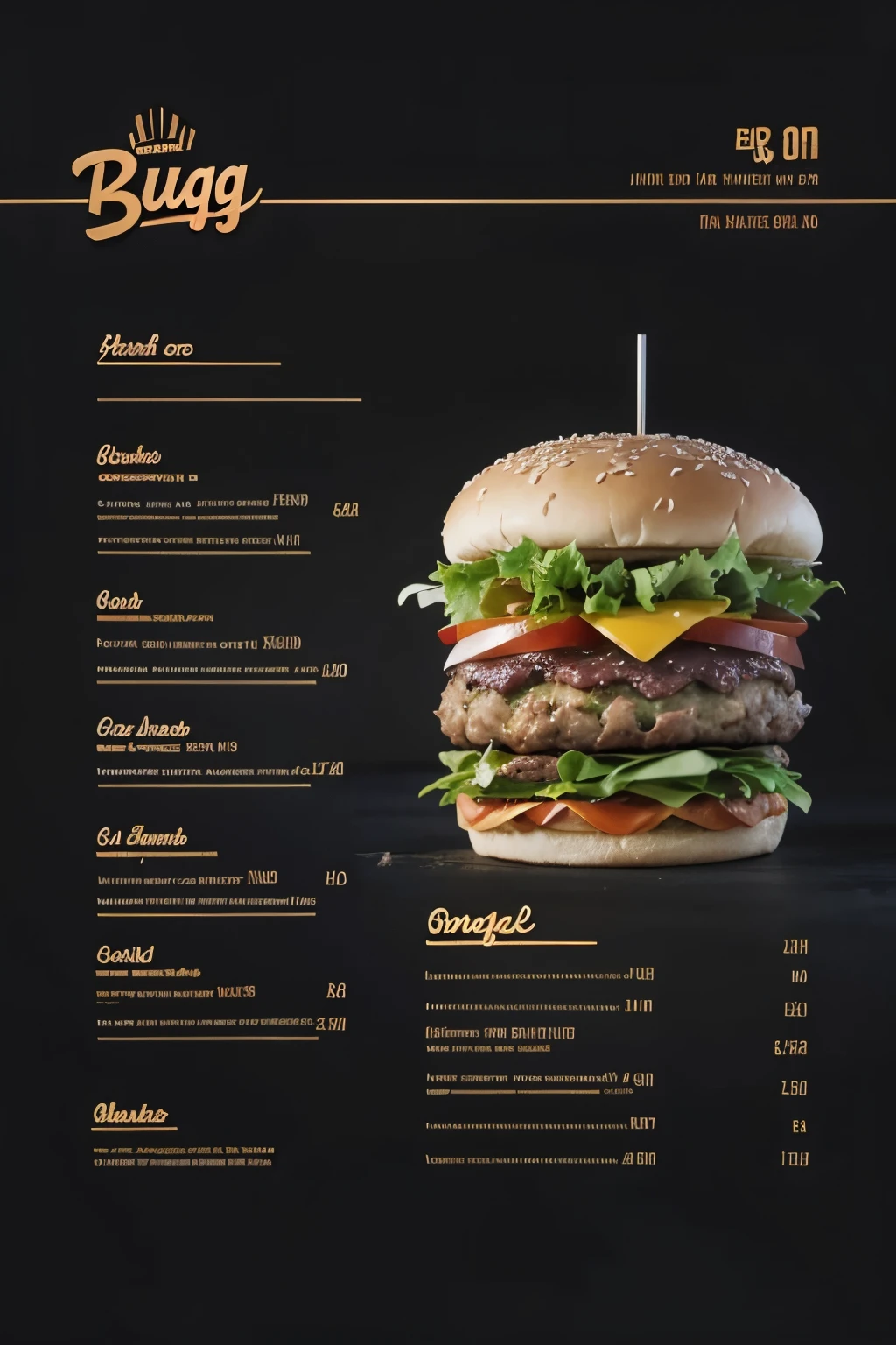 burger menu sketch with night theme