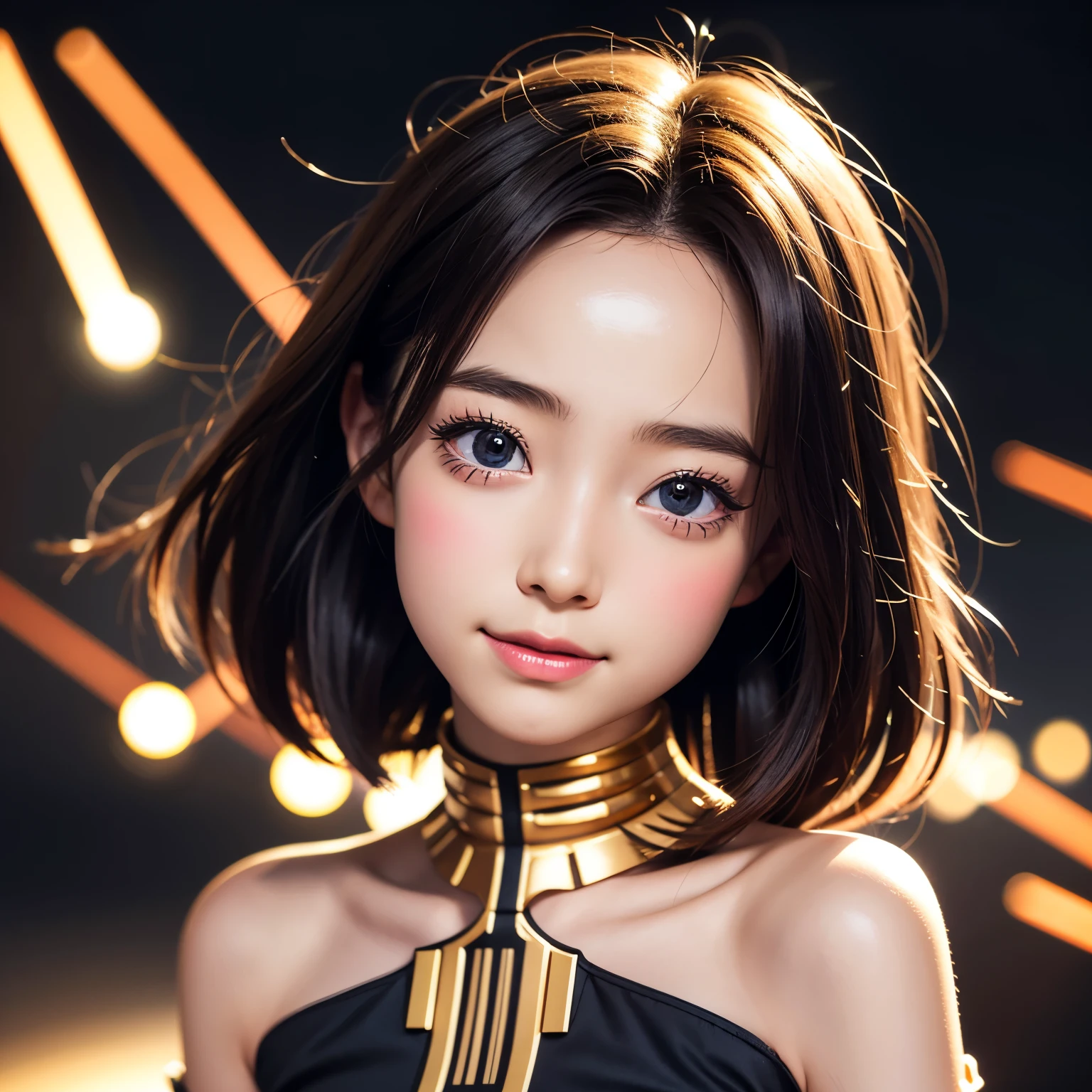 (ExtremelyDetailed ((Personification as a LittleGirl of (C-3PO)))) DelicateClothing Textures. High-level UltraDetailed Wallpaper, (8K TopQuality Masterpiece of (CommercialPhoto:1.37)), PerfectLighting, Absurd MysticSight Tyndall Effect Scattering (StudioGray background with (Overflowing oodles RainbowColor (Starry Particles BokeH))), (Assfocus RoundlyButts) (Exposed  SFW)  BREAK  (Acutance:0.88) (NOGIZAKA FaceVariations) Extremely Detailed KAWAII face, Childish PerfectAnatomy, CaptivatingGaze ReflectiveEyes with (SparklingHighlights:1.28), DoubleEyelids with (Delicate VoluminousLong Eyelashes:0.88), GlossyRED Lips with BeautifulDetails, PUNIPUNI RosyCheeks, Radiant PearlSkin with clear transparency, Glowing DowneyHair, { (Dynamic Joyful expressions LifeLike Rendering:1.4) | (:d) } . (large eyes:-1) . (Lens Flare:-0.5)