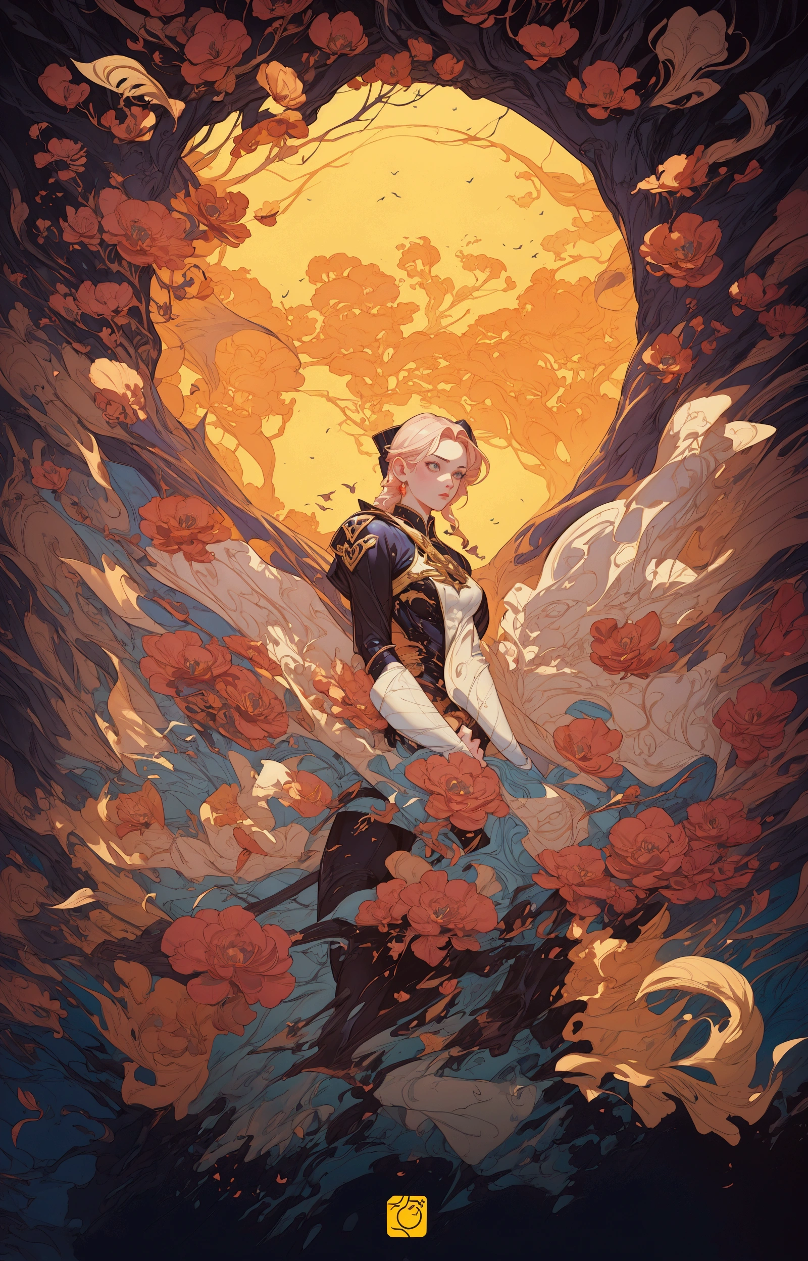 a cartoon picture of a beautiful girl with a sword surrounded by many cats, comic cover art, joshua middleton comic cover art, comic cover, official art, by Justin Sweet, by Ryan Yee, wonder boy, comicbook cover, by Kubisi art, cover game art, game art, key art, by Pedro Pedraja, video game cover, published art