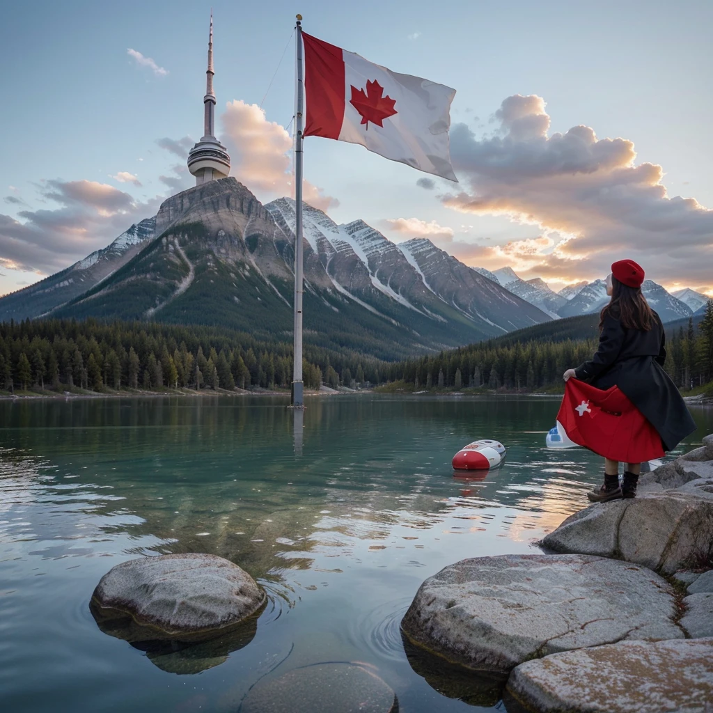 Create a visually captivating eBook cover for an eBook about Canadian immigration. The cover should be a blend of professionalism and storytelling, designed to attract attention on social media platforms like Facebook.
Cover Elements:
Imagery:
Background: A beautiful, welcoming Canadian landscape, such as a combination of the iconic Rocky Mountains, a serene lake, and a Canadian city skyline (e.g., Toronto or Vancouver).
Foreground: A diverse group of people representing different nationalities, smiling and looking optimistic, holding Canadian flags or suitcases, symbolizing their journey and aspirations.
Iconic Symbols: Subtle incorporation of Canadian symbols like the maple leaf, or the CN Tower to emphasize the Canadian theme.
Color Scheme:
Use a color palette that includes shades of red and white (reminiscent of the Canadian flag) for a patriotic feel.
Incorporate blues and greens to reflect the natural beauty of Canada.
Additional Elements:
A badge or ribbon in one corner that visually suggests the inclusion of “Unique Tips & Real-Life Stories.”
A clean, modern design with a mix of illustrations and realistic elements to make it engaging and eye-catching.
Style and Tone:
Professional yet warm and inviting.
Inspirational, conveying a sense of adventure and success.
Composition:
Balanced and not too cluttered.
Ensure the visual elements are cohesive and engaging even in thumbnail size.