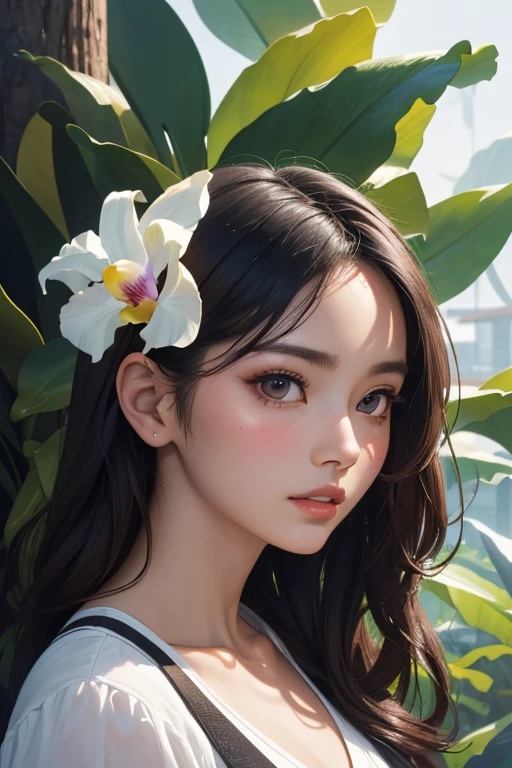 (Highest quality、High resolution、masterpiece)、4K Anime Art、(Cattleya, flower, whole body, plant、greenhouse、garden)、(Tropical flowers and ornamental plants)、(Orchid Fairy、Beautiful Face、Moisturized Skin、one piece、Small breasts、whole body)、(Soft Light)、(Soft Shading)、(Edmund Leighton Style)、(Sargent-style watercolor)、(White Background)、(No background)、Blur the background、
