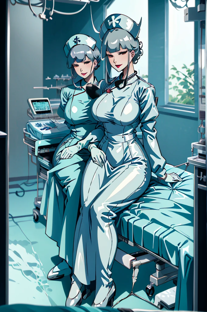 nurse uniform,hospital, latex nurse suit,nurses,busty,elbow gloves,labcoat,grey hair woman,red eyes , gigantic ,medical instruments,asian nurse,two nurses,speculum,examination room,oversize ,big ass ,strap on, lay on table ,legs spreaded,giving birth,gyno chair , dentist,Milf,latex,green uniform,oversize breasts