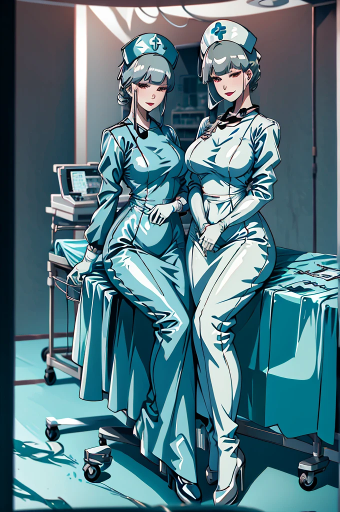 nurse uniform,hospital, latex nurse suit,nurses,busty,elbow gloves,labcoat,grey hair woman,red eyes , gigantic ,medical instruments,asian nurse,two nurses,speculum,examination room,oversize ,big ass ,strap on, lay on table ,legs spreaded,giving birth,gyno chair , dentist,Milf,latex,green uniform,oversize breasts