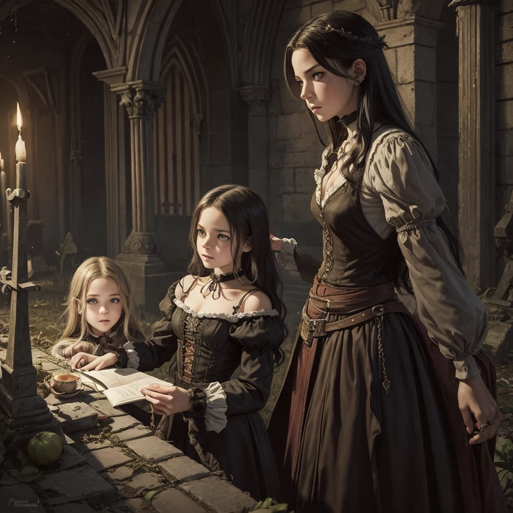 1) litography drawn by Pamela Colman Smith. 2) In pencil color, hd, with perfect body and face. Full body. rotten girl. 3) Castlevania style. 4) young girl . 5) with a guadaña in the hand, dead girl, death, parca, demon, gothic, fortune, in graveyard scenary