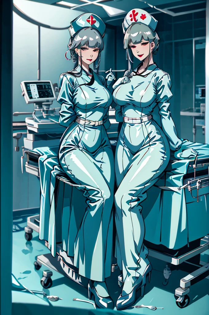 nurse uniform,hospital, latex nurse suit,nurses,busty,elbow gloves,labcoat,grey hair woman,red eyes , gigantic ,medical instruments,asian nurse,two nurses,speculum,examination room,oversize ,big ass ,strap on, lay on table ,legs spreaded,giving birth,gyno chair , dentist,Milf,latex,green uniform,oversize breasts