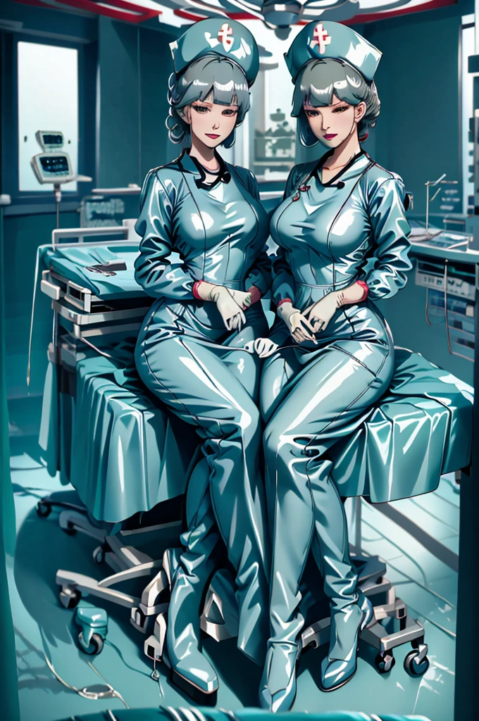 nurse uniform,hospital, latex nurse suit,nurses,busty,elbow gloves,labcoat,grey hair woman,red eyes , gigantic ,medical instruments,asian nurse,two nurses,speculum,examination room,oversize ,big ass ,strap on, lay on table ,legs spreaded,giving birth,gyno chair , dentist,Milf,latex,green uniform,oversize breasts