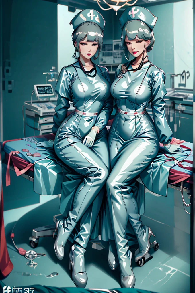 nurse uniform,hospital, latex nurse suit,nurses,busty,elbow gloves,labcoat,grey hair woman,red eyes , gigantic ,medical instruments,asian nurse,two nurses,speculum,examination room,oversize ,big ass ,strap on, lay on table ,legs spreaded,giving birth,gyno chair , dentist,Milf,latex,green uniform,oversize breasts