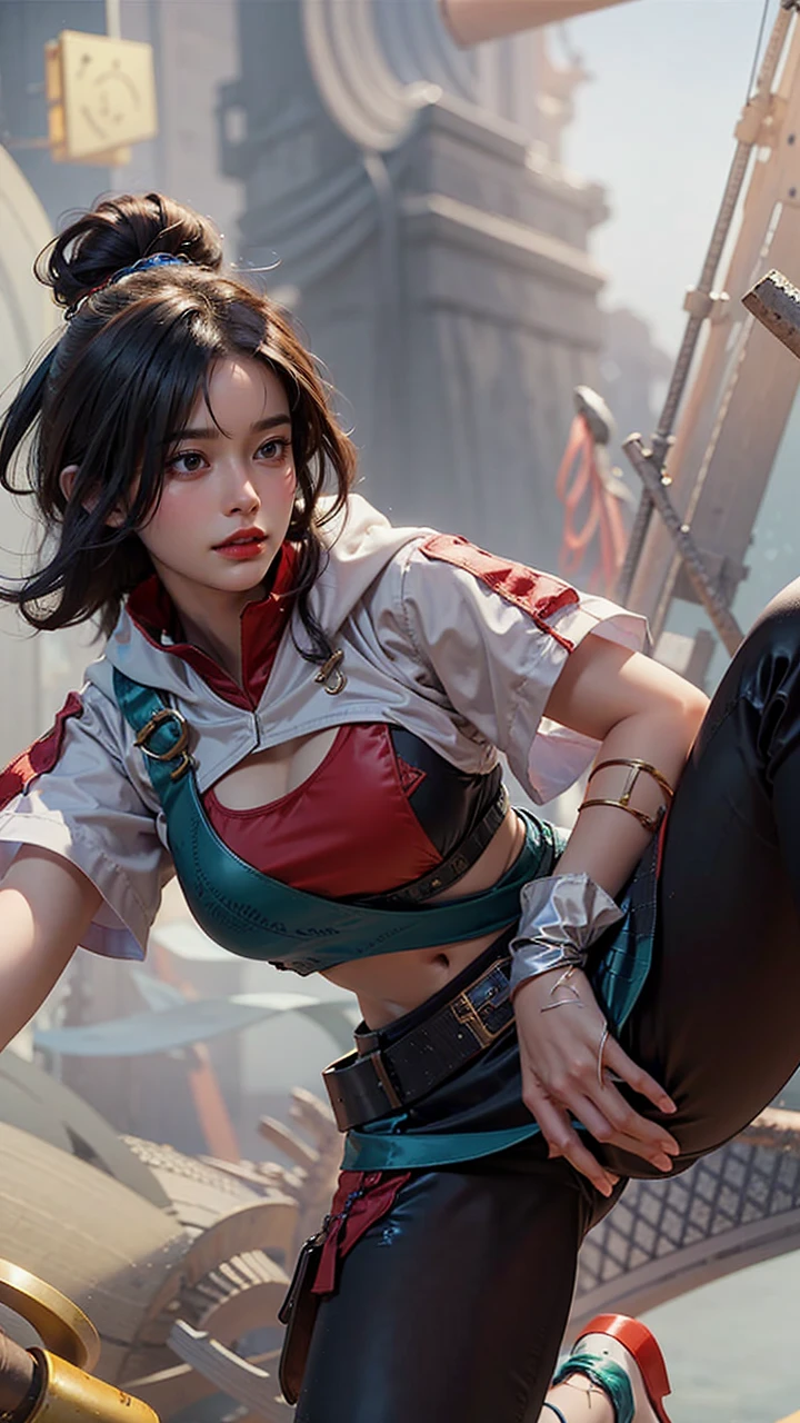 a close up of a girl(vexana) , green hair , big booobs ,  shadowbringers cinematic, 4 k detail fantasy, a beautiful fantasy empress, game cg, xianxia fantasy, xianxia hero, 2. 5 d cgi anime fantasy artwork, cinematic goddess close shot, ruan jia and artgerm, wow 4 k detail fantasy, hyperdetailed fantasy character