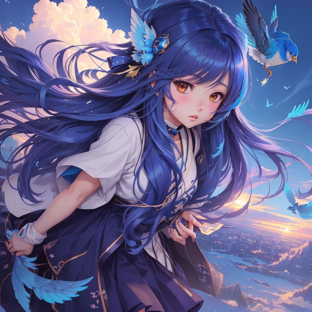 anime girl with long hair and a blue bird in her hand, anime moe artstyle, young anime girl, anime style 4 k, high quality anime artstyle, anime artstyle, (anime girl), anime wallaper, an anime girl, anime visual of a cute girl, anime girl, anime aesthetic, anime girl with long hair, beautiful anime girl, anime illustration