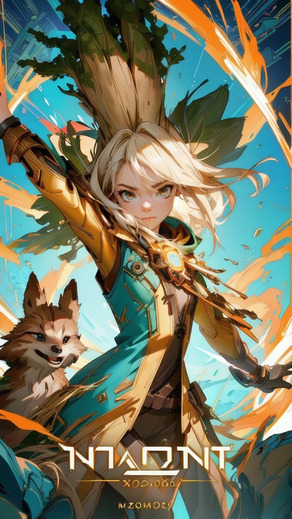 beautiful cute girl character with a microphone and a sign that says anointant announcement, movie announcement, groot, amazement, excitement, indignant, news, noon, album, i am groot, monumental achievement, stylized game art, loading screen, trailer, album art, amazing splashscreen artwork, toon render keyshot, augments, animated film, biomutant