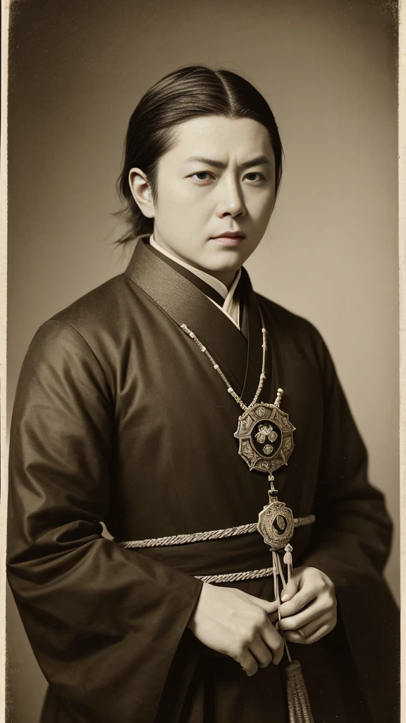 Photorealistic, high-quality, sepia-toned, portrait-oriented image of Sakamoto Ryoma
Sakamoto Ryoma, 19th century Japanese samurai, statesman, and revolutionary, photorealistic portrait in sepia tone
Detailed, lifelike portrait of Sakamoto Ryoma, the influential figure of the Meiji Restoration, in antique sepia photography style
Historical, dignified portrait of Sakamoto Ryoma, a prominent leader in the overthrow of the Tokugawa shogunate, in high-quality sepia tone