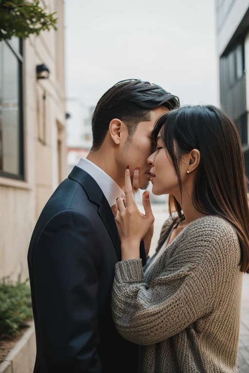 A woman having an affair with a man、Having a secret meeting