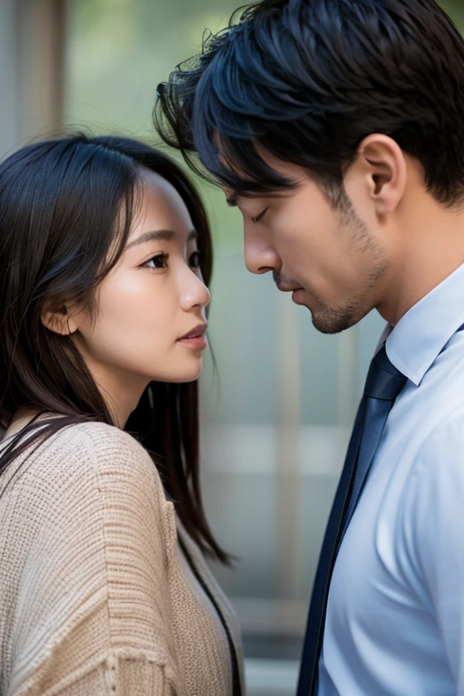 A woman having an affair with a man、Having a secret meeting