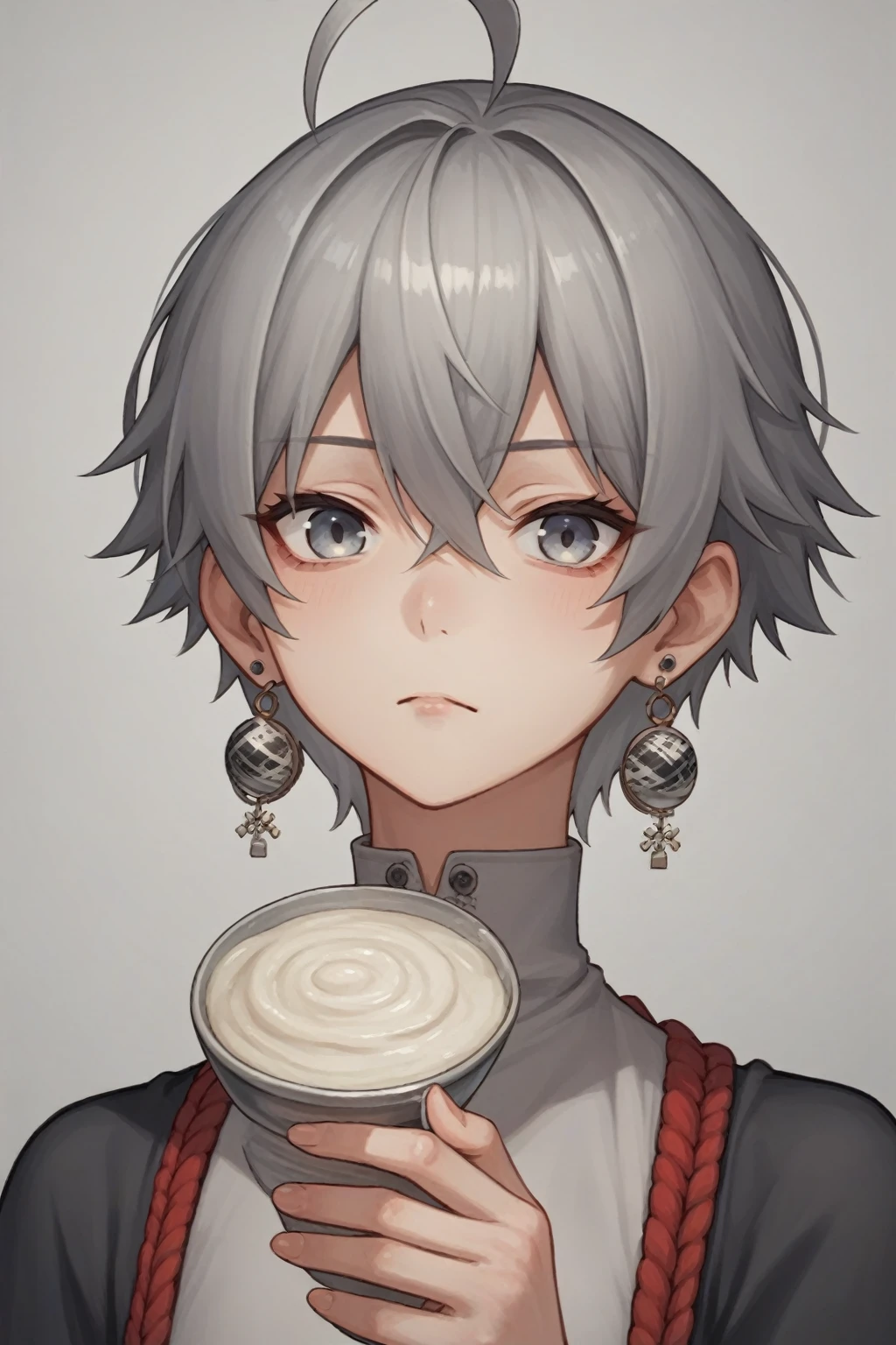 sauce_anime, score_9, score_8_superior, One girl,  fubuki, Gray Hair, One-sided knitting, Ahoge, Earrings, Fox&#39;s Tail, Pentagram, Glasses, computer, Sitting, game、Panda