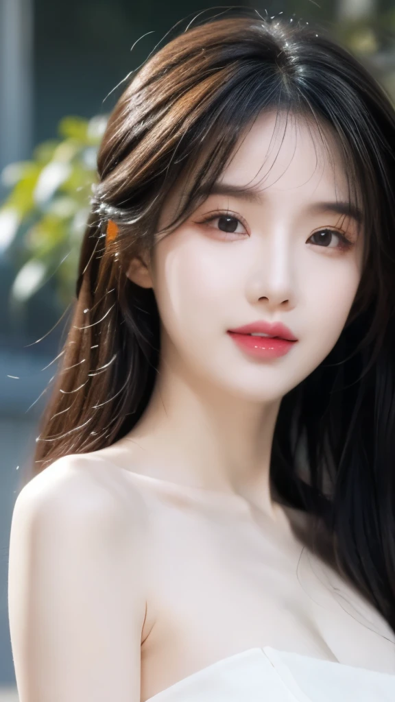 Rear view, (flat chest), Toothed skin,, fashion beautiful girl, Gentle and charming Chinese beautiful girl, 18 years old, Exquisite and sexy clavicle, Charming oval face, Double eyelids, Bright peach eyes, Pink lips, Small nose, Bare shoulders, Focus on the face, Close-up of face, Ultra HD, Ultra-clear, Full body portrait, Ultra-thin and light-transmitting, Sweet and playful upper body, blue