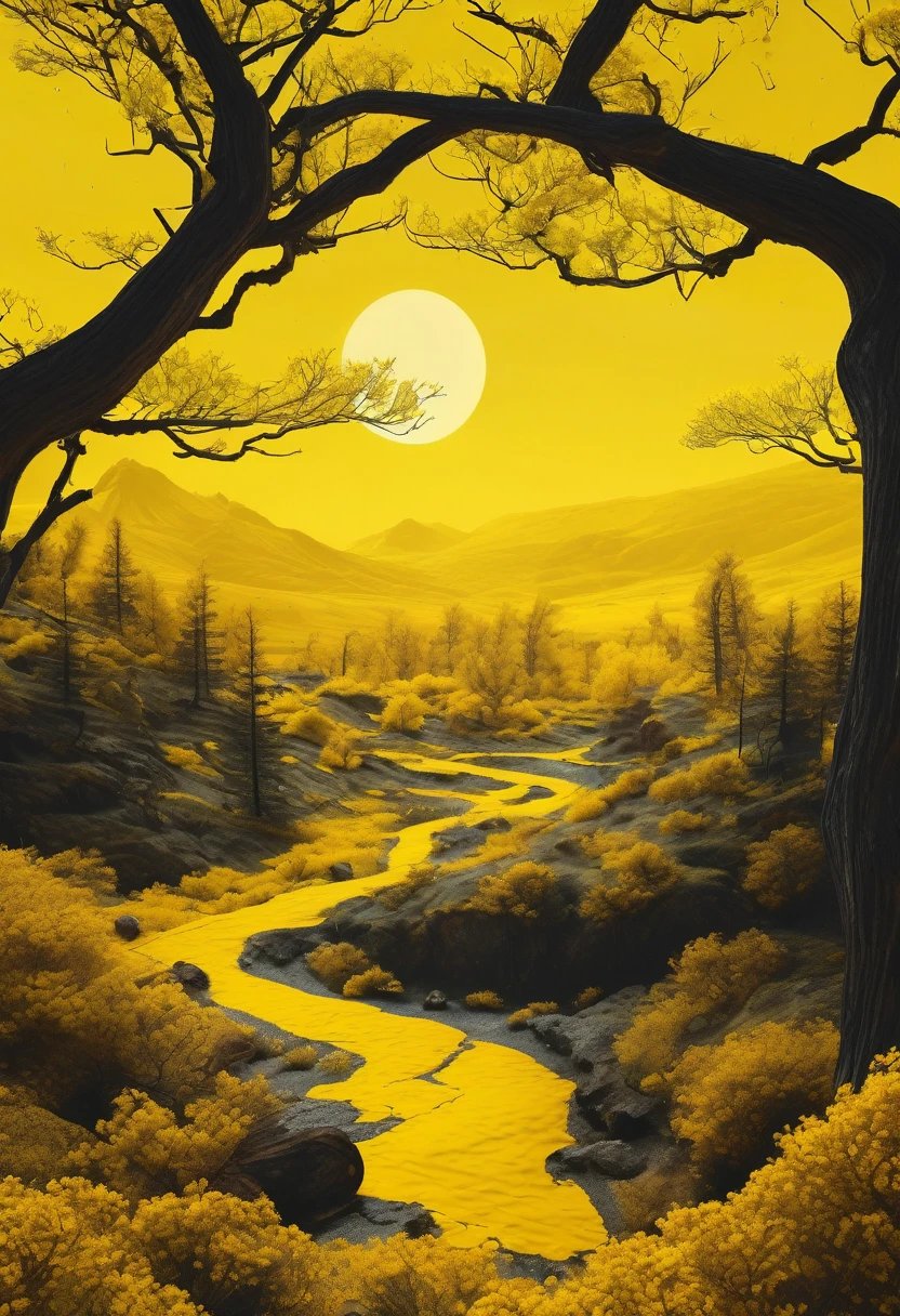 yellow aesthetic landscape, 8k, masterpiece,