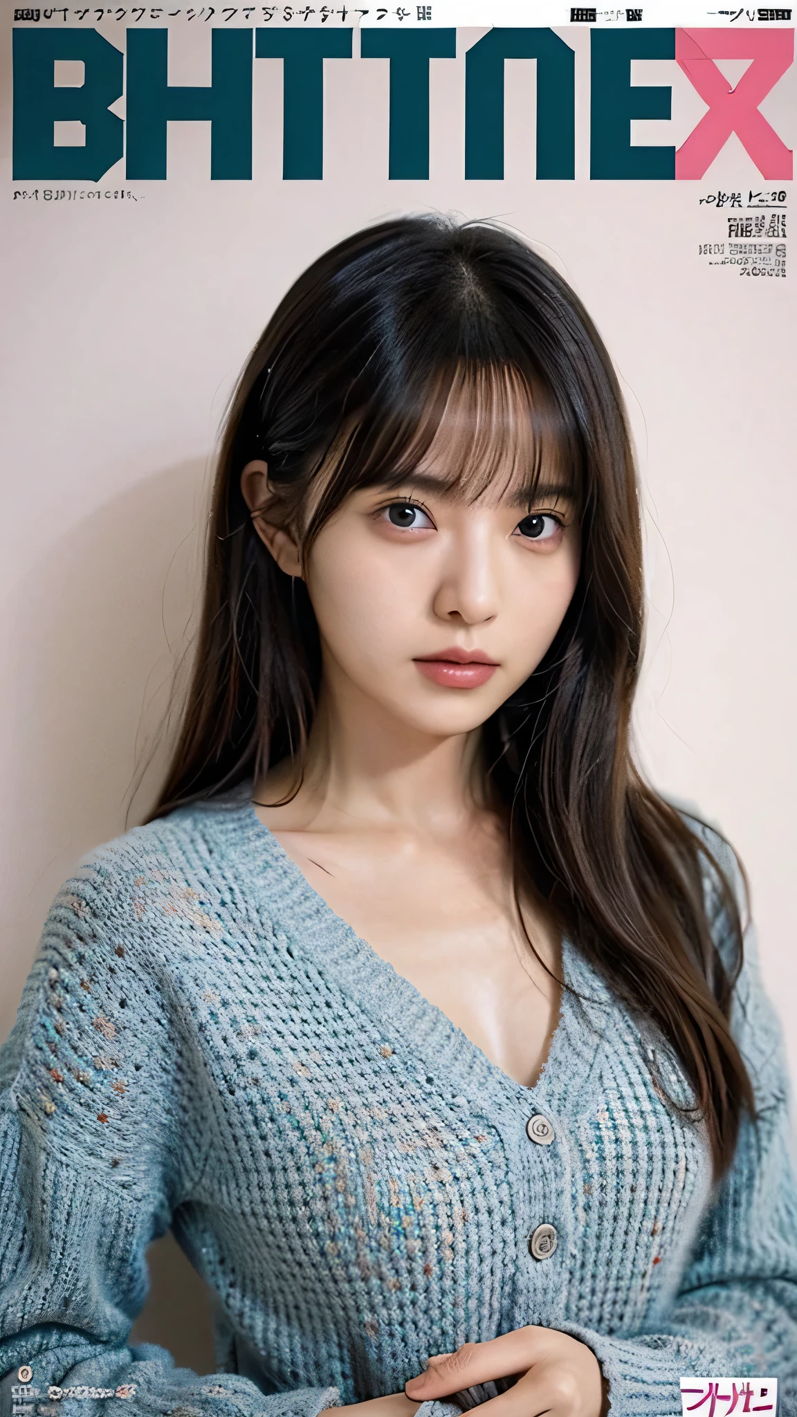 Stylish magazine cover、fashion magazine、Model actress、Japanese women、One Woman