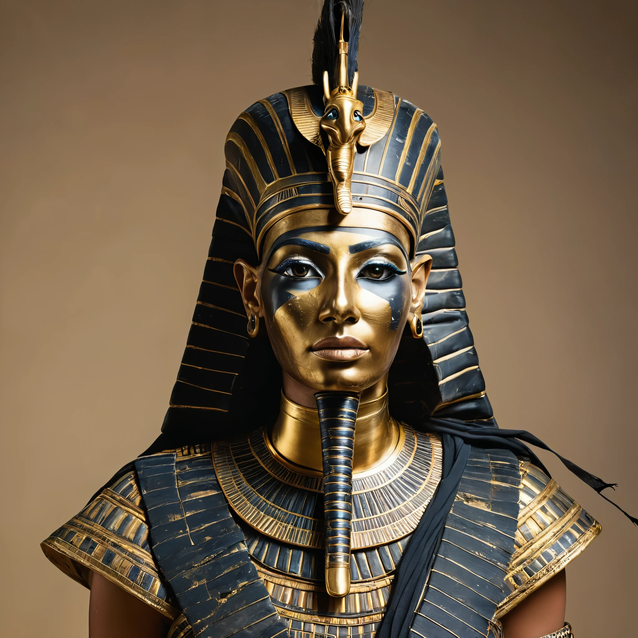 Egyptian Pharaoh mummy goddess in mummy wrapping, beautiful model, young gorgeous women, mummified, storm Egyptian god, wind Egyptian god, Nyarlathotep, an undead desert lich pharaoh, portrait of a scorpion goddess, photo of ghost of Anubis, eldritch goddess, Egyptian mummy queen, goddess. extremely high detail, ultra realistic, , right halve of face revealing mummified face, mummy covered in Egyptian pharaoh armor, full body picture, photograph from head to toe, full body view, lower body and legs visible