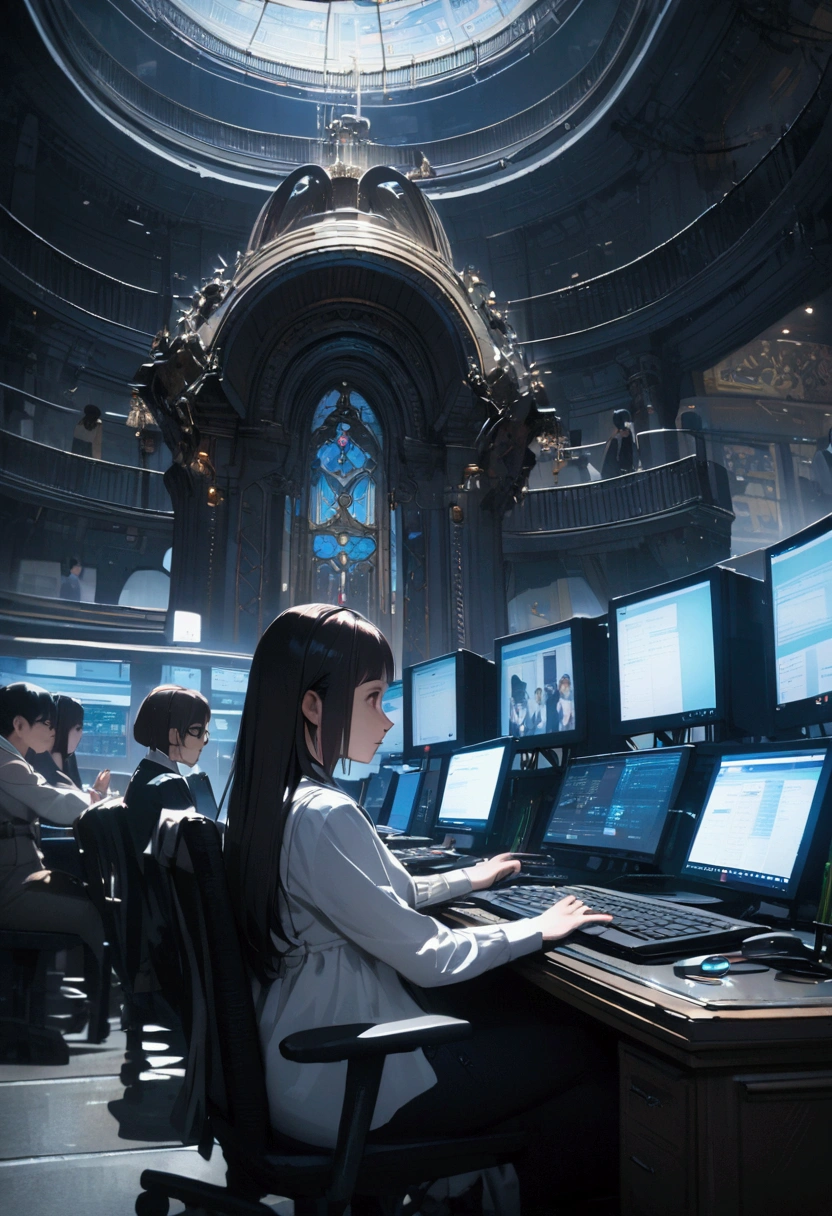 Picture of people working using computers