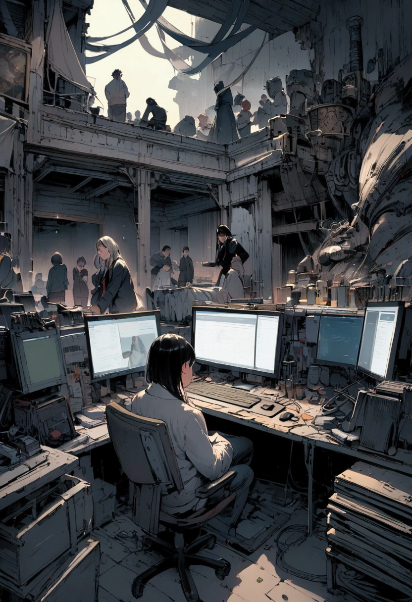 Picture of people working using computers