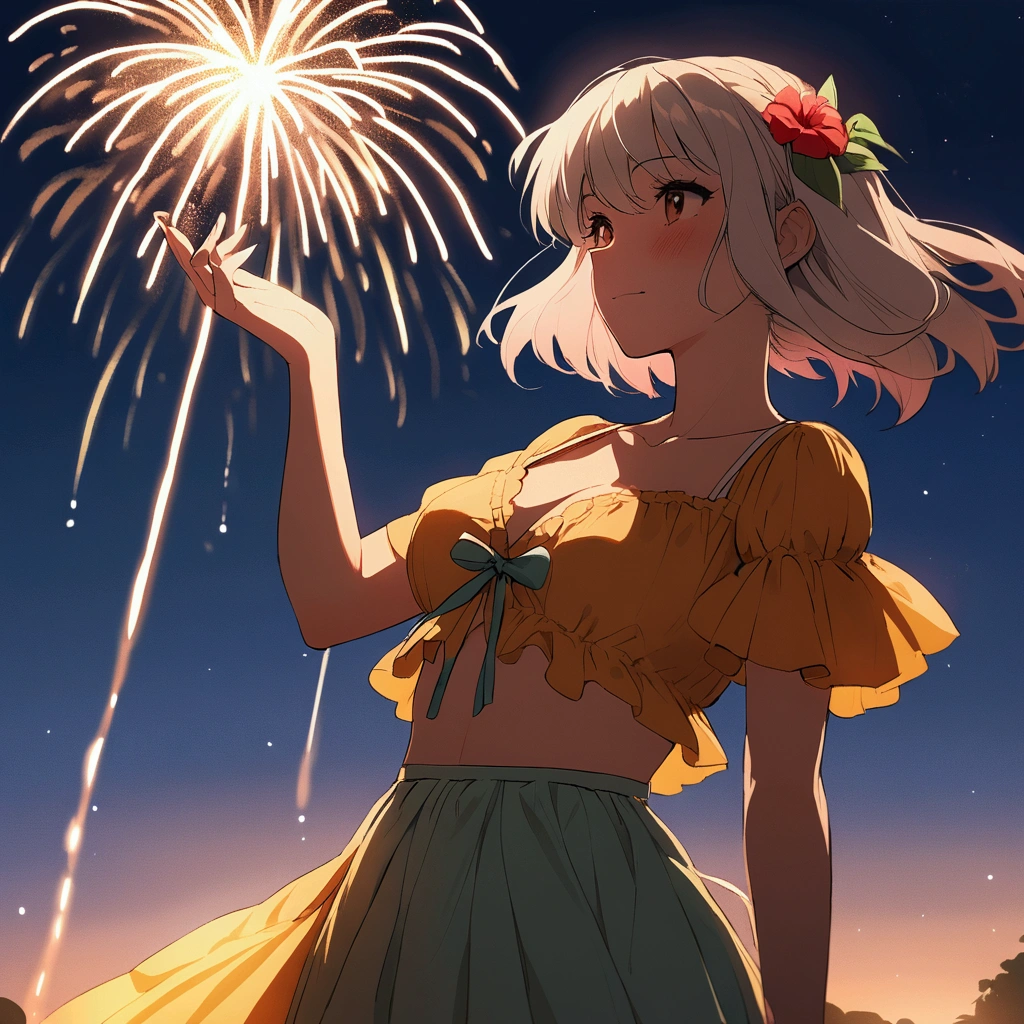 Fireworks woman summer Nostalgic painful