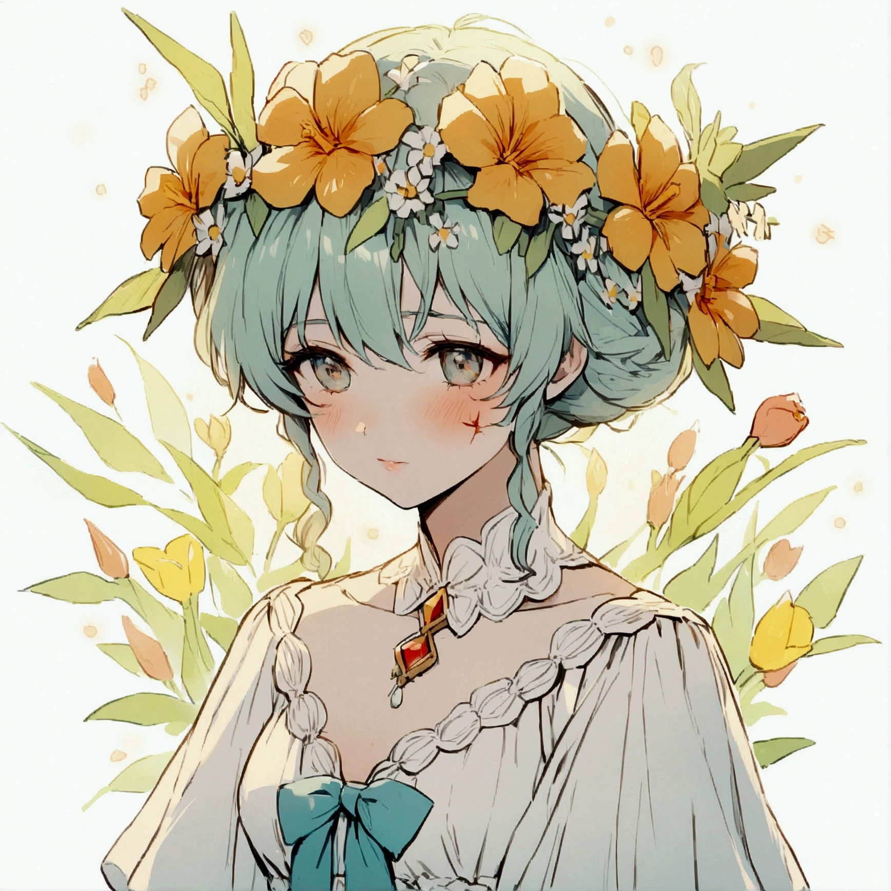 flower woman summer Nostalgic painful