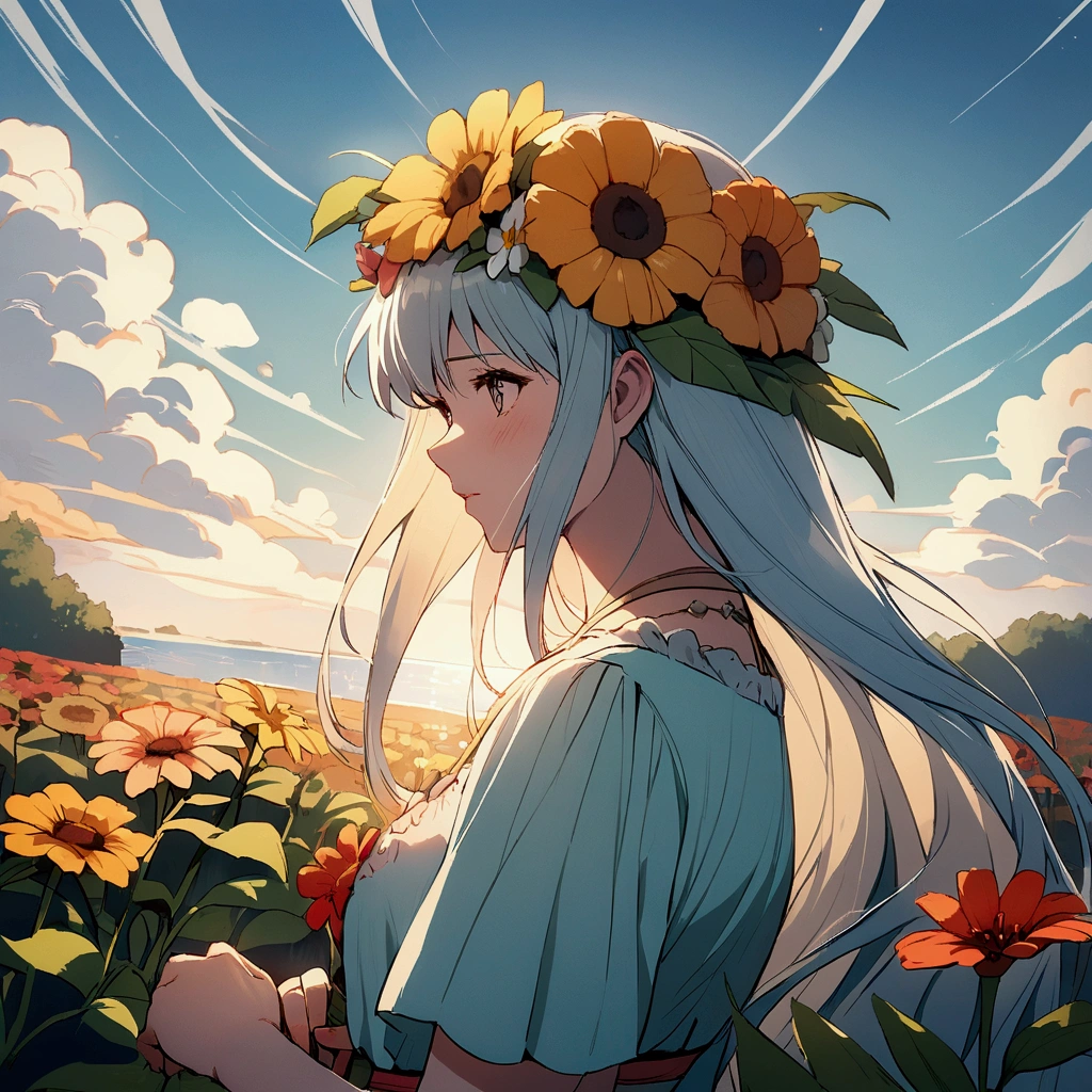 flower woman summer Nostalgic painful