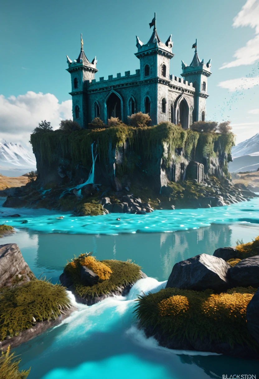 The English crown, Sick Obsession, Victory Over the Fallen Foe, Black and Turquoise,  beautiful fantasy landscape, beautiful painting, unreal engine, trending on artstation and Pinterest, octane render, 8k, Trend