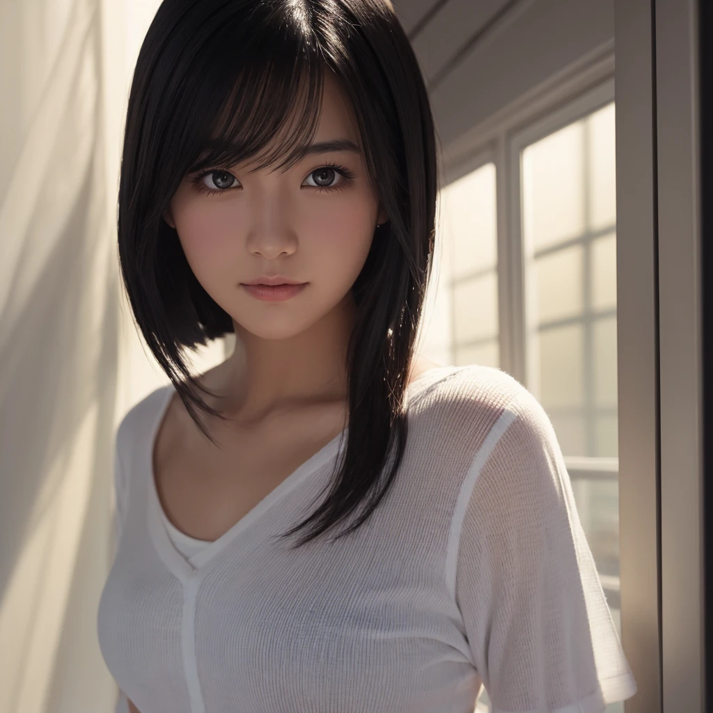 Super hot Japanese mature love doll wife、Completely naked、short hair、Backlight、natural light only