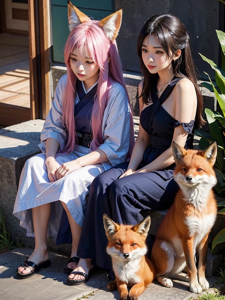 20Generation of women、Fox Elements、Fox's Tail、Fox Ears、lure、Calm face