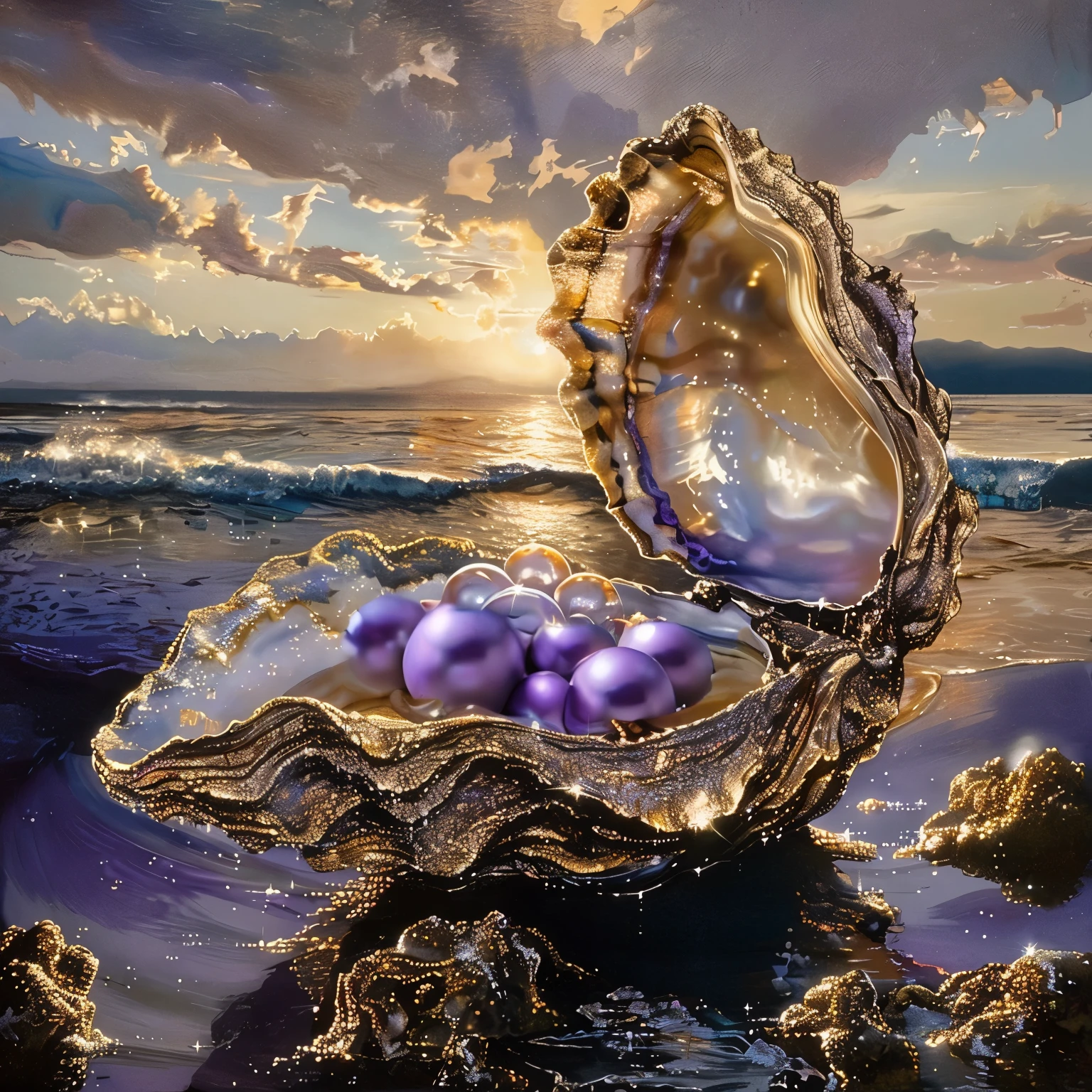 A pile of purple pearls