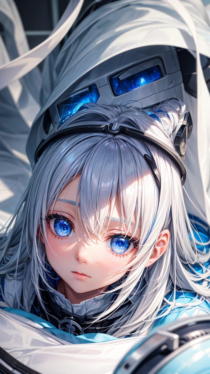 boy, blue eyes, cute, white hair