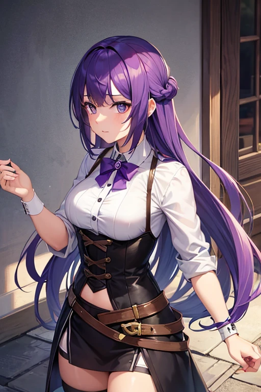 A girl from the fantasy world with violet hair to get a job in the adventure guild