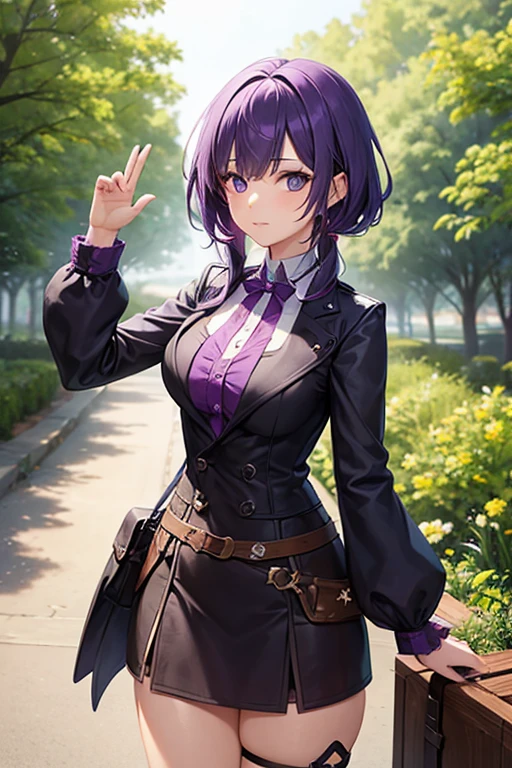 A girl from the fantasy world with violet hair to get a job in the adventure guild