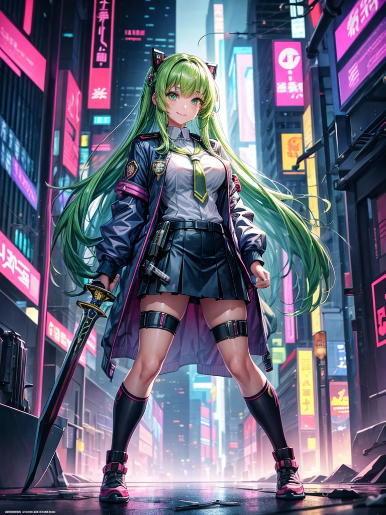 middle School girls,smile,美しいgirl,Beautiful girl from another world,sword of the future,holding a big sword in his hand,girl,Cyberpunk uniforms,The best quality to get you horny,Psychic,Wizard,battle,Colorfulな髪色,完璧なgirl,Super cute girl,Cyberpunk Background,Cute uniform,Uniform of the Future,Wearing a cardigan,Long Hair、Sparkling eyes,She has her bangs down,Colorful,Ultra HD,若いgirl,sex,Green Eyes,エッチなgirl,Full body image,Big Breasts,Beautiful Girl's Paradise,Fashion Girl,エッチなgirl,Beautiful Girl Country,High-dimensional beautiful girl,A beautiful girl who transcends everything,Pink Cardigan,So beautiful,Absurd,美しいgirl,